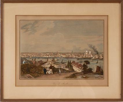 Appraisal: FRENCH SCHOOL VUE DE BALTIMORE AND VUE DE BOSTON A