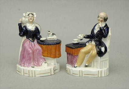 Appraisal: Two English Pottery Figural Groups