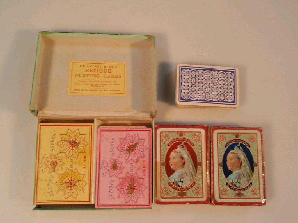 Appraisal: Late thC French playing cards with colour printed double-faced court