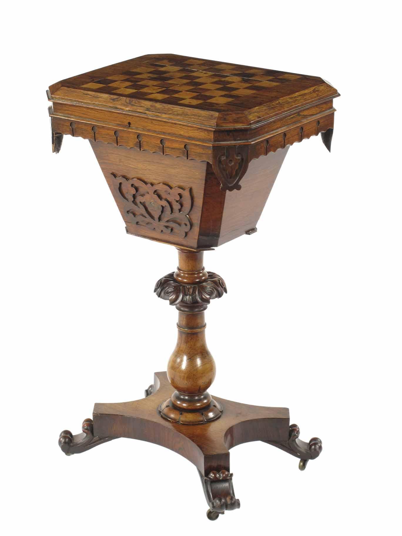 Appraisal: A William IV rosewood work table