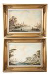 Appraisal: W C'S - th c Dutch Waterfront Scenes unsigned on