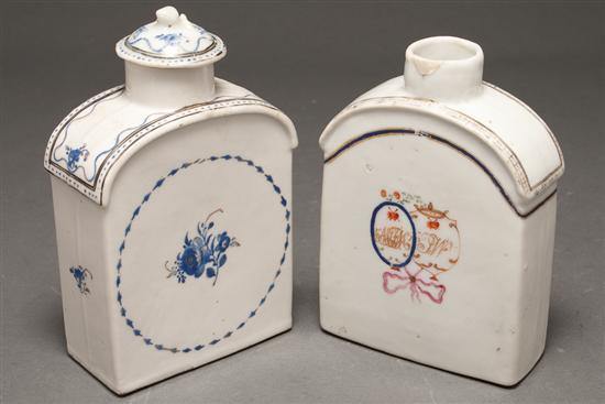 Appraisal: Two Chinese Export porcelain tea caddies late th early th