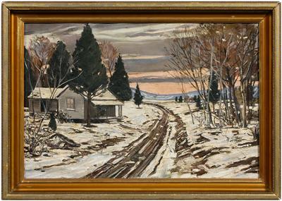 Appraisal: Painting Rev McKendree Robbins Long North Carolina - winter landscape