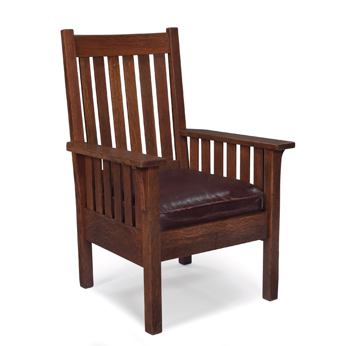 Appraisal: Stickley Brothers armchair six vertical slats at back and under