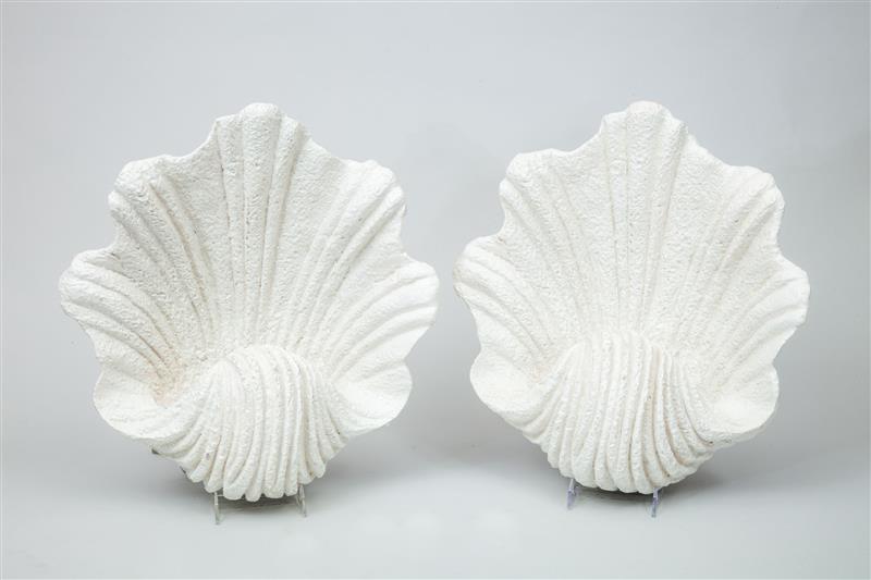 Appraisal: Pair of Shell-Form Wall Sconces Composition Both x x in