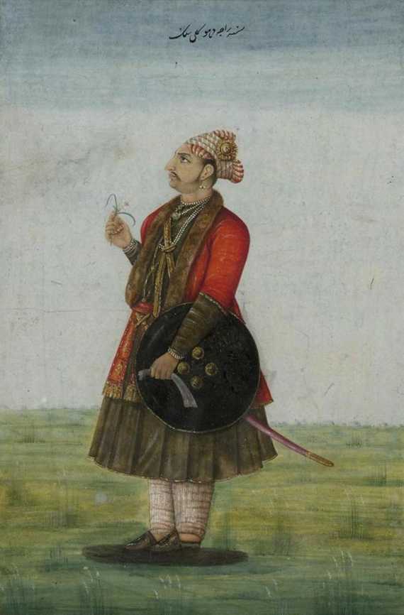 Appraisal: MINIATURE OF A NOBLEMAN India early th century x cm