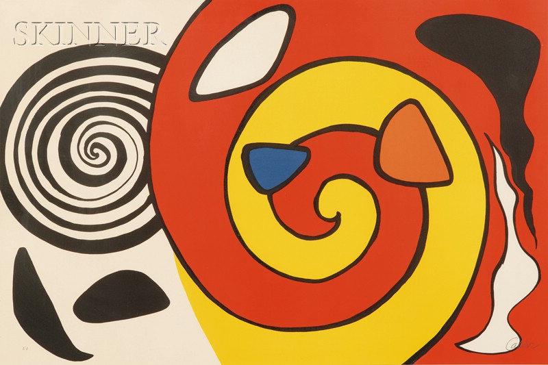 Appraisal: Alexander Calder American - Untitled Yellow Spiral Signed Calder in