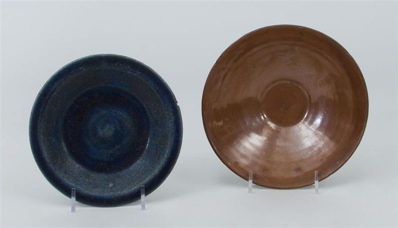 Appraisal: Four Chinese Porcelain Dishes Comprising a shallow blue glazed dish