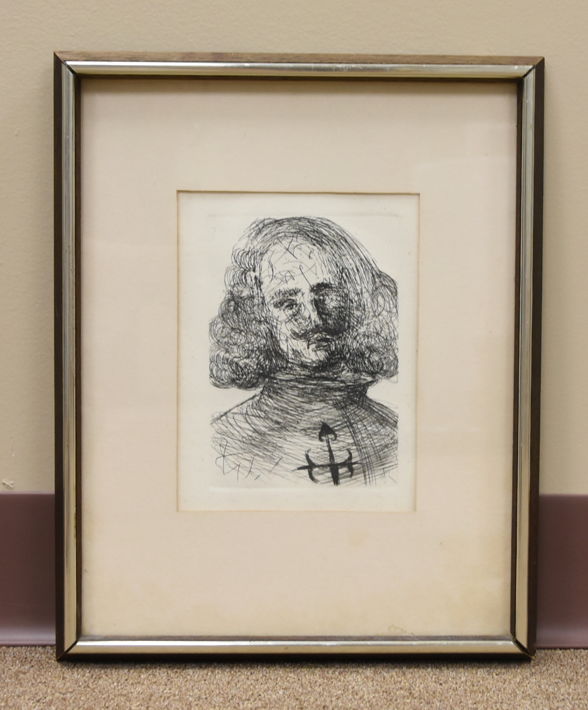 Appraisal: PENCIL DRAWING OF VELAZQUEZ BY SALVADOR DALI collectable work of