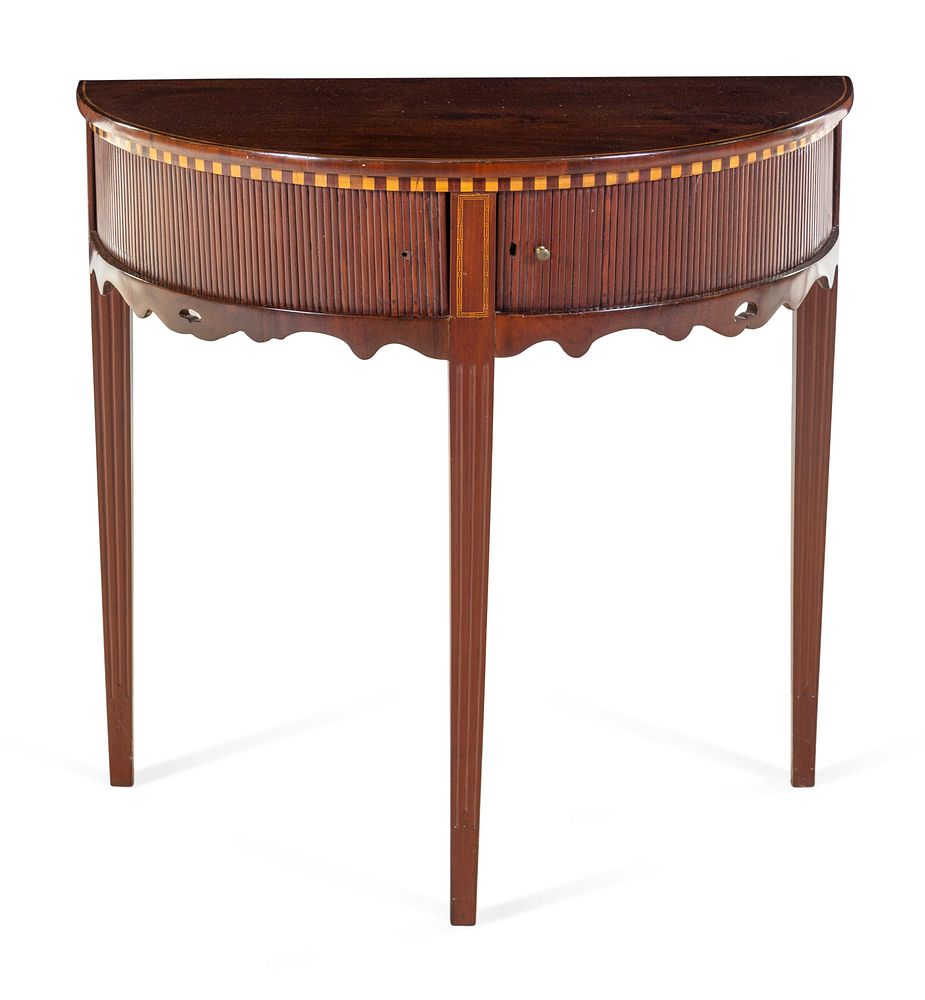 Appraisal: A George III Style Mahogany Demilune Table A George III