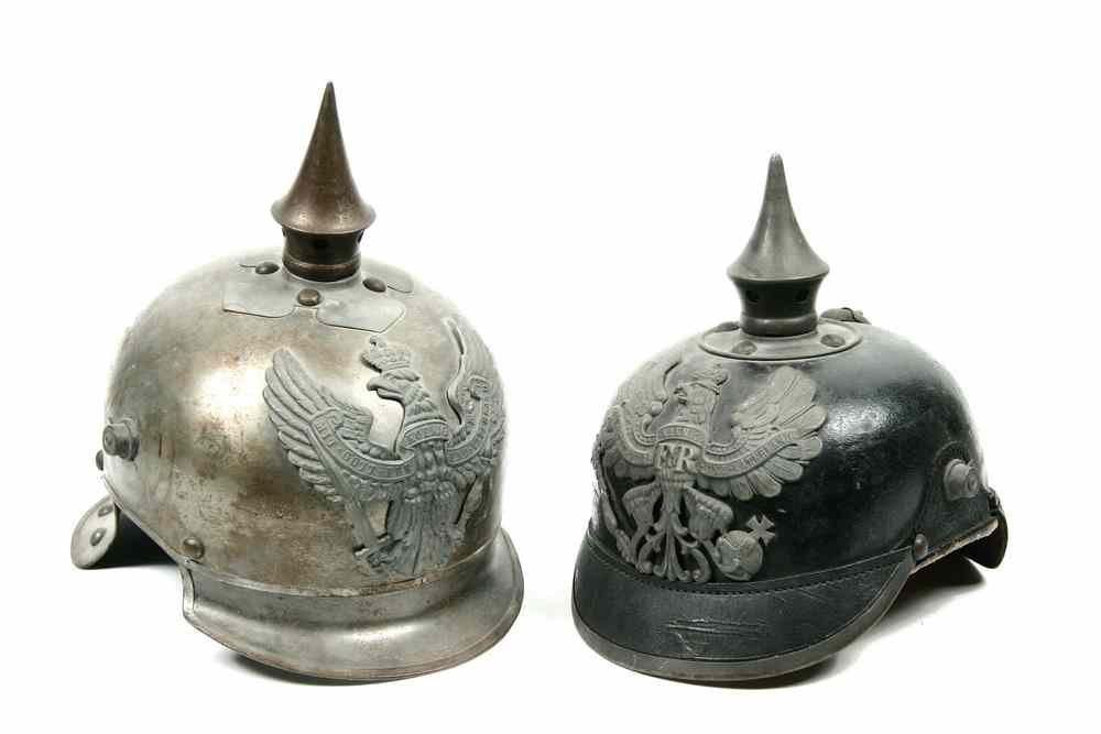 Appraisal: WWI GERMAN HELMETS - Two WWI German Pickelhaube Helmets Dress