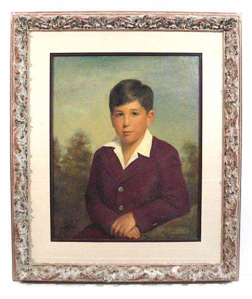 Appraisal: American School th century A Portrait of a Boy signed