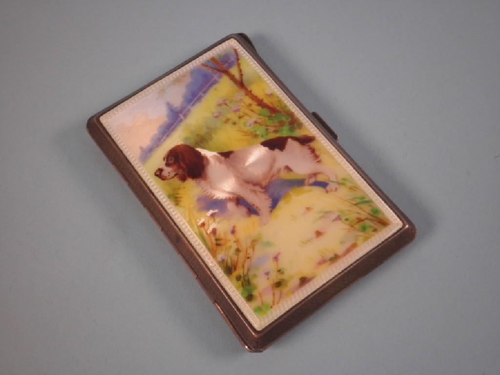 Appraisal: A continental silver cigarette case the hinged lid decorated in