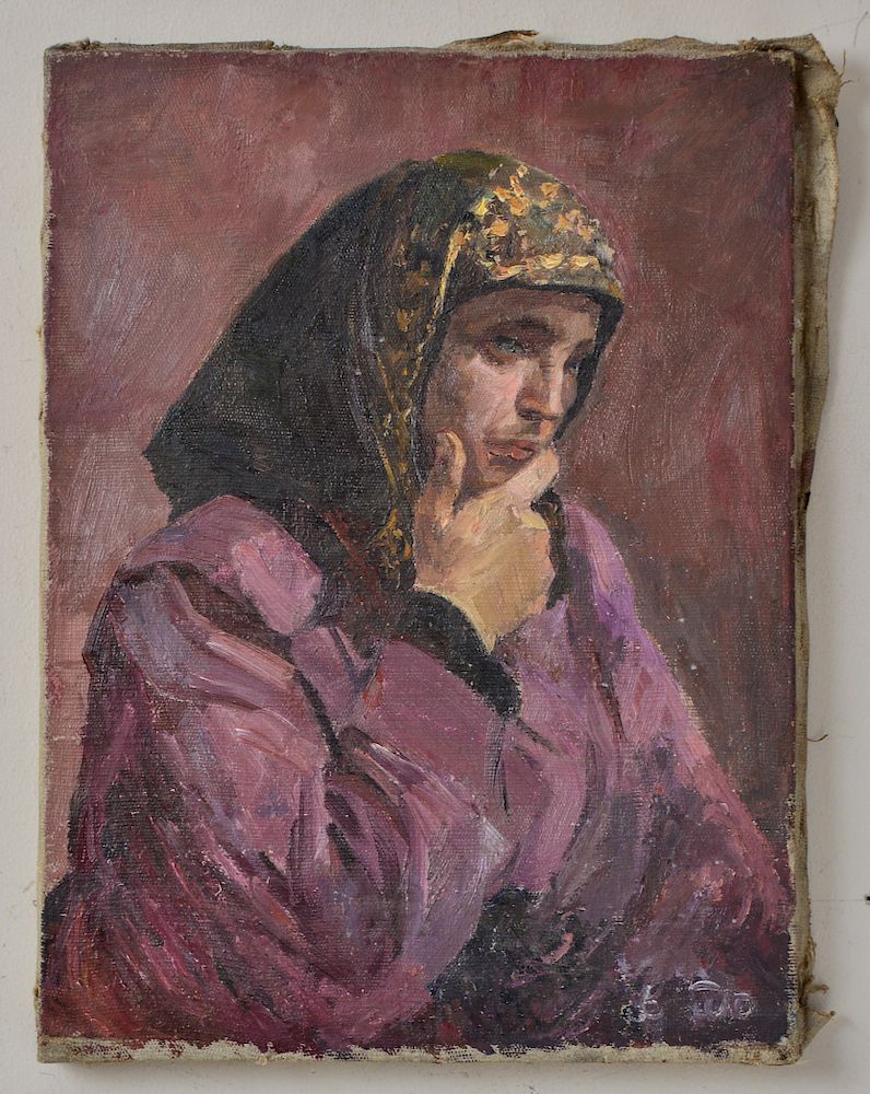 Appraisal: Maria Davidson Solomonovna Russian Portrait Oil Maria Davidson Solomonovna Russian