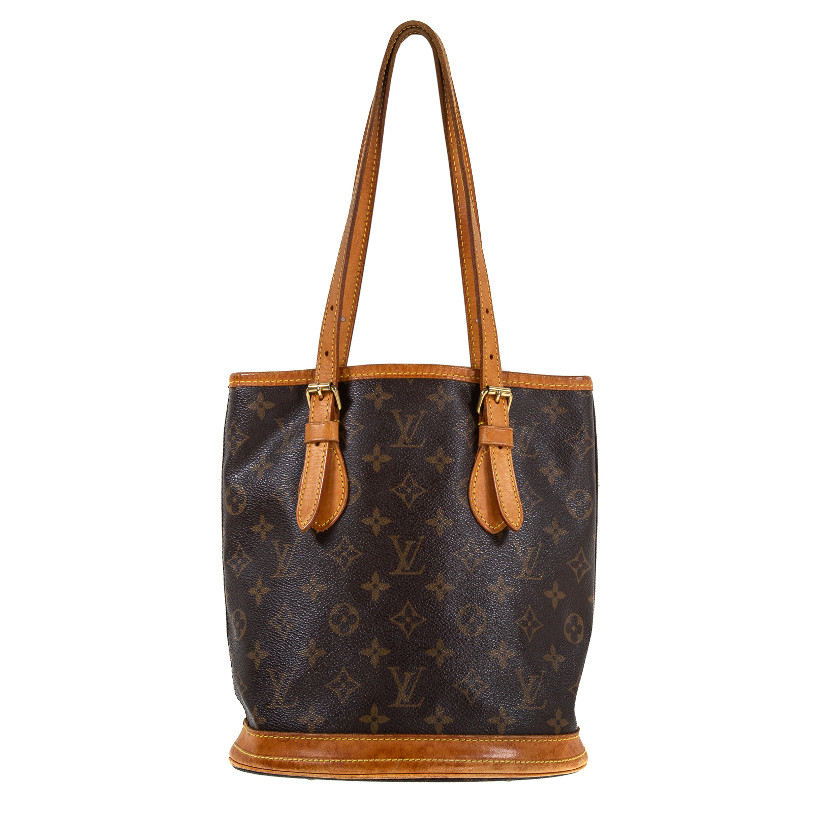 Appraisal: A LOUIS VUITTON MONOGRAM BUCKET PM A brown and tan