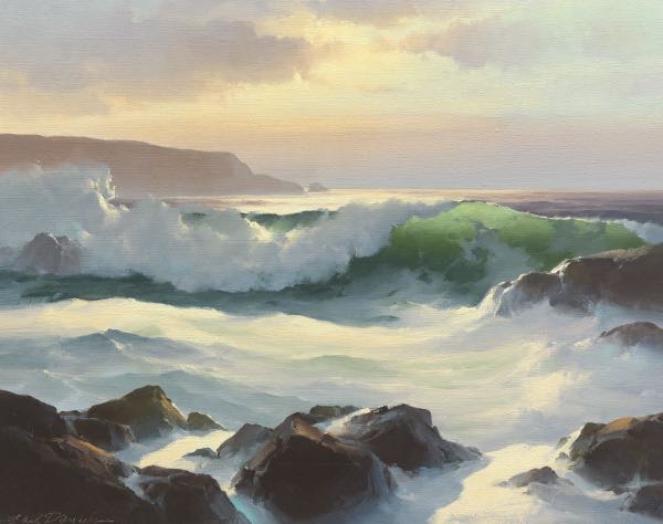 Appraisal: EARL DANIELS AMERICAN - x Breaking Surf Oil on canvas