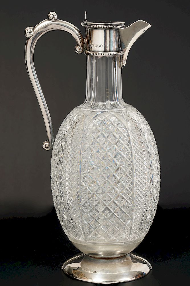 Appraisal: Frederick Bradford McCrea Silver Crystal Ewer Frederick Bradford McCrea London