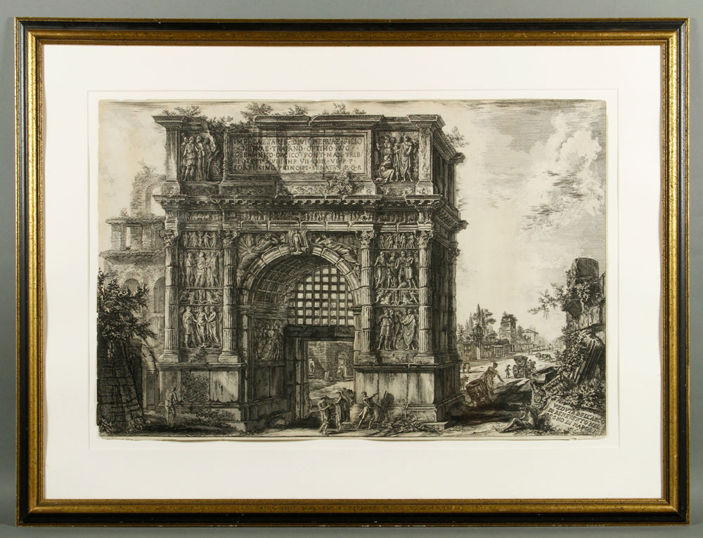 Appraisal: - Piranesi Arch of Beneventum Etching Giovanni Battista Piranesi -