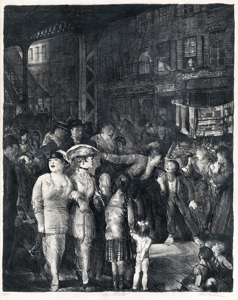 Appraisal: GEORGE BELLOWS The Street Lithograph on thin cream wove paper