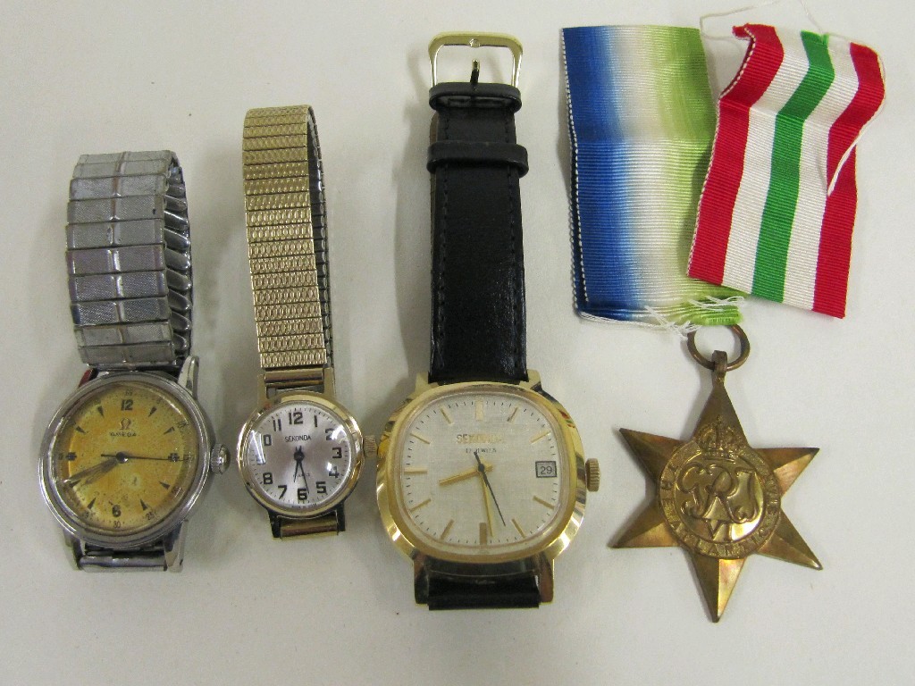 Appraisal: Lot comprising three wrist watches - Omega and Sekonda and