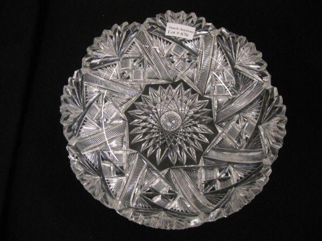 Appraisal: Brilliant Period Cut Glass Low Bowl elaborate cut work diameter