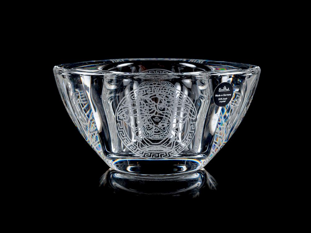 Appraisal: A Rosenthal for Versace Frosted Glass Bowl T A Rosenthal