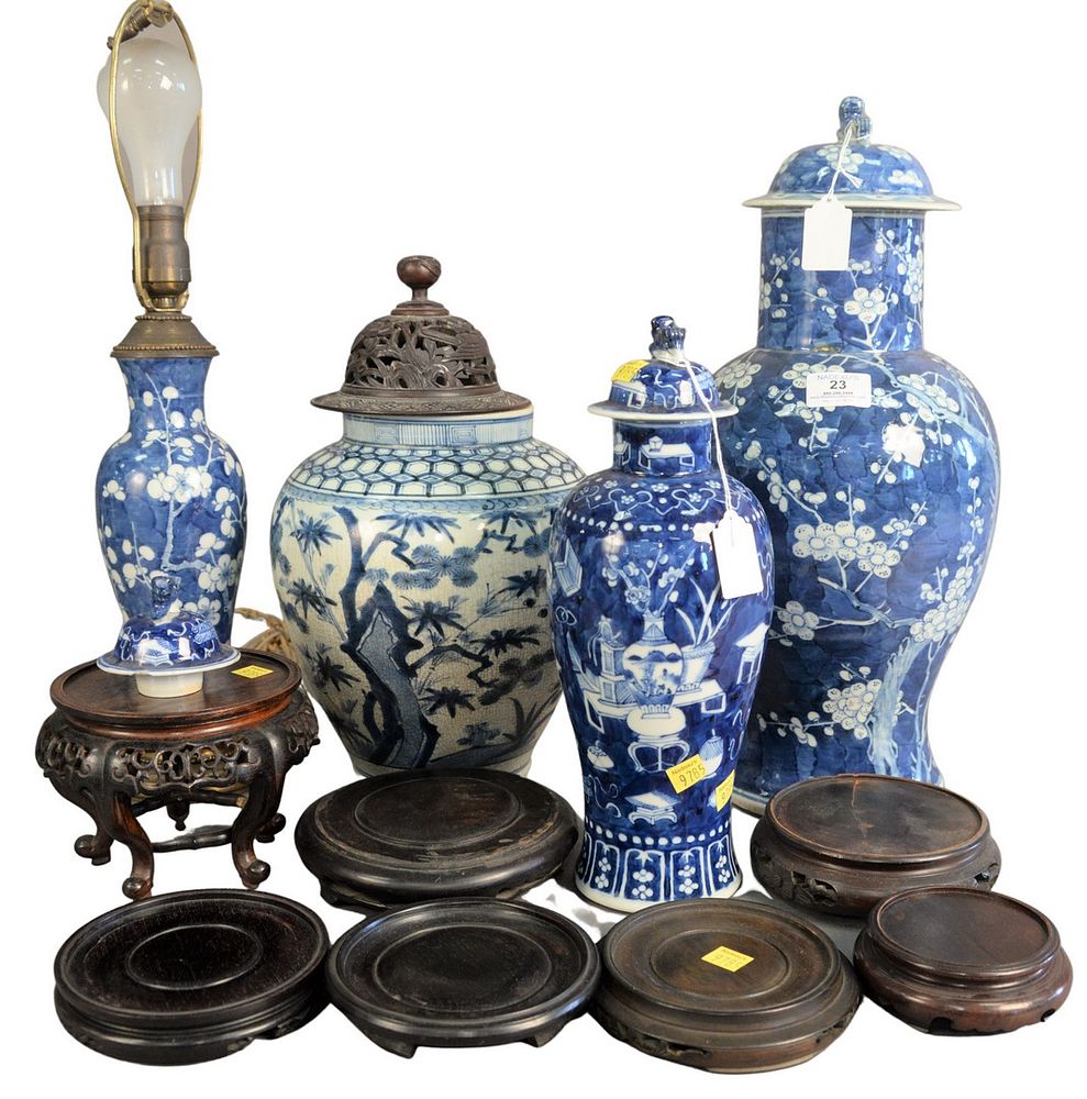 Appraisal: Four Pieces of Chinese Blue and White Porcelain to include