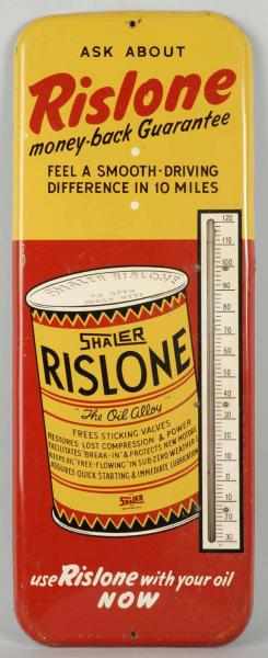 Appraisal: Tin Rislone Oil Additive Thermometer Description Circa s Nice graphics