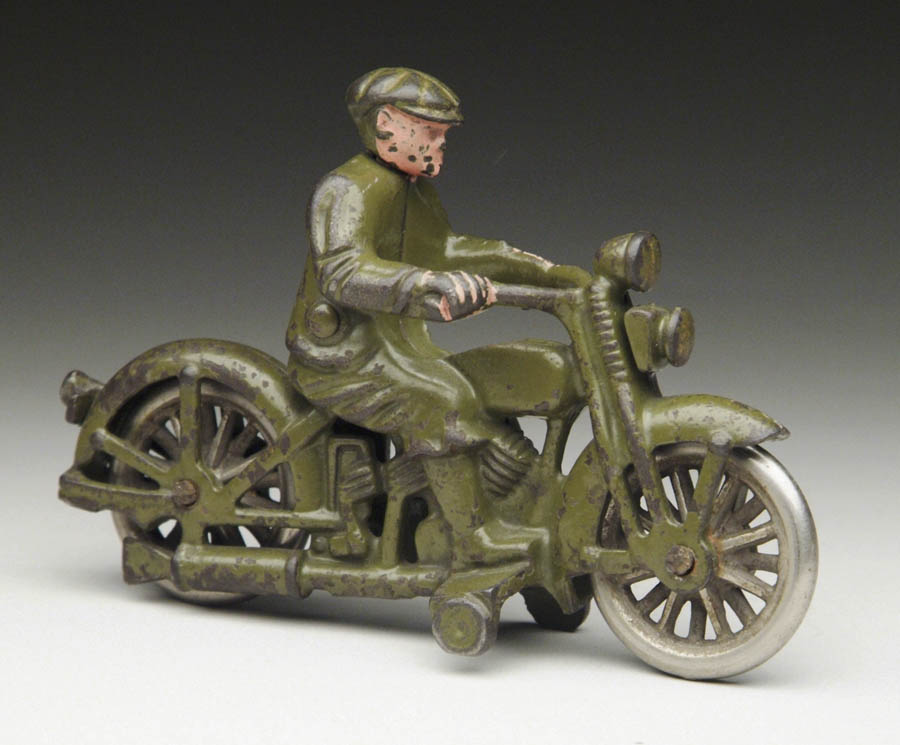 Appraisal: HUBLEY HARLEY DAVIDSON CIVILIAN MOTORCYCLE Green cycle embossed Harley Davidson