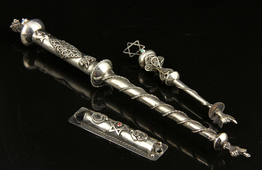 Appraisal: - Russian Silver Judaica Items Lot of three Russian silver