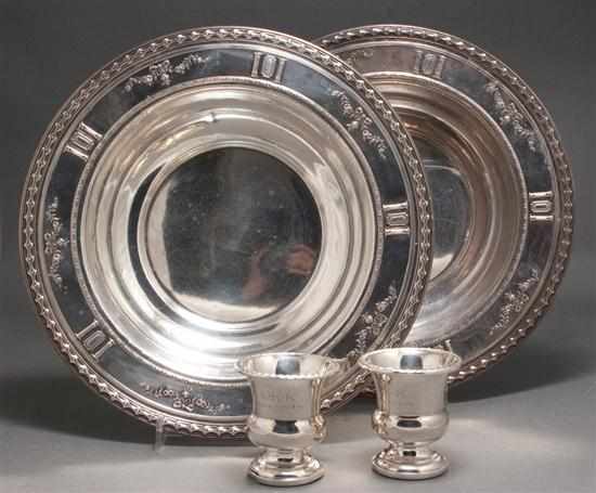 Appraisal: Pair of American neoclassical style silver bowls Matthews Co Newark