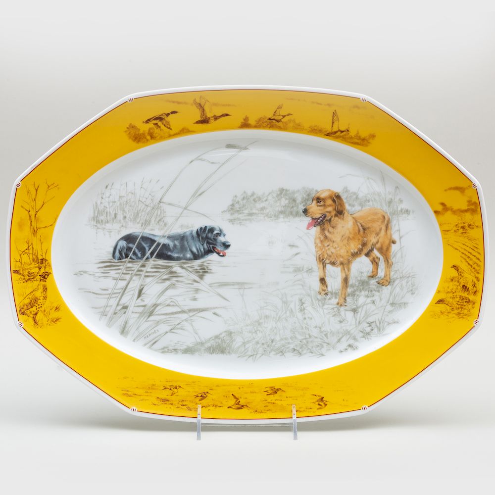 Appraisal: Hermes Transfer Printed Porcelain Platter Printed mark in wide Condition