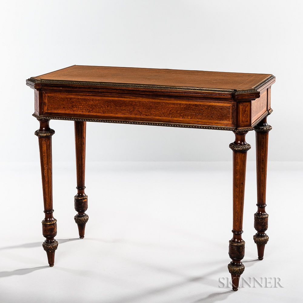 Appraisal: Paul Sormani Louis XVI-style Mahogany Burlwood-veneered and Ormolu-mounted Game Table