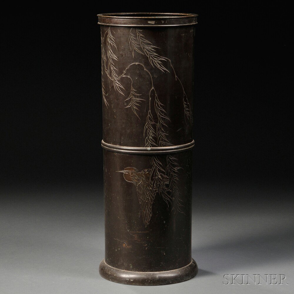 Appraisal: Bronze Umbrella Stand Japan th th century in the shape