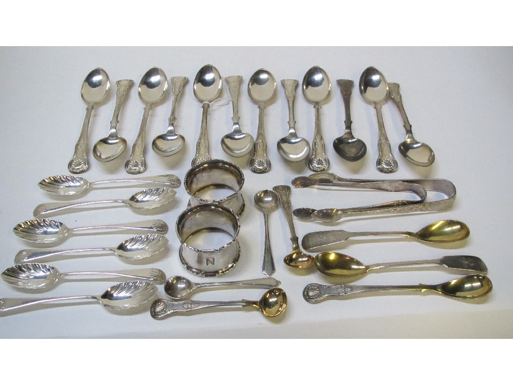 Appraisal: Lot comprising set of twelve silver spoons Edinburgh set of