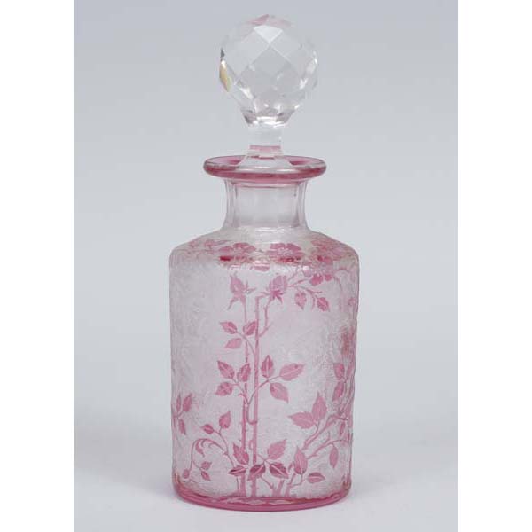 Appraisal: Unmarked Baccarat cameo cut dresser scent bottle with acid etched