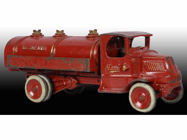 Appraisal: Cast Iron Arcade Red Mack Gasoline Truck Toy Description Has