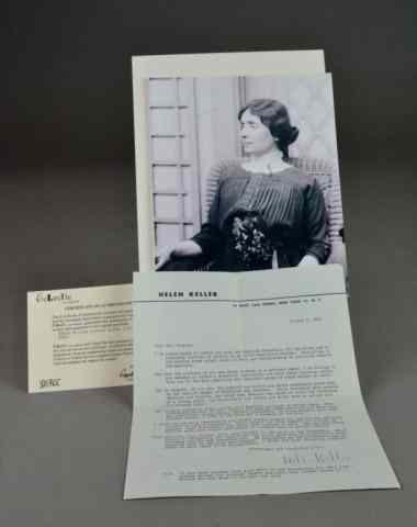 Appraisal: HELEN KELLER SIGNED LETTERPersonal signed correspondence from Helen Keller re