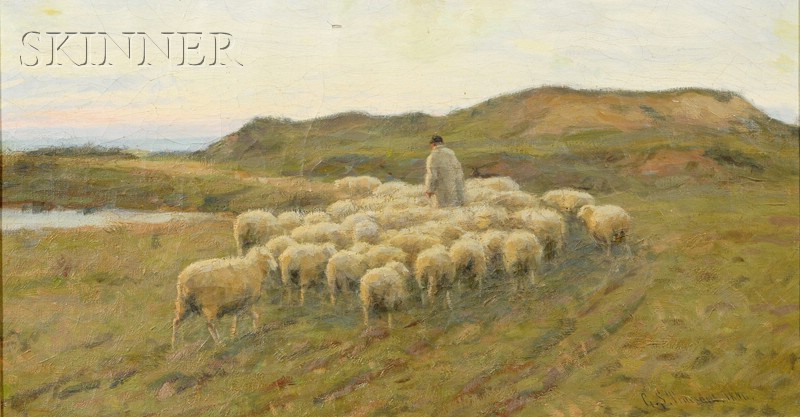 Appraisal: Gaylord Sangston Truesdell American - Shepherd with his Flock Signed