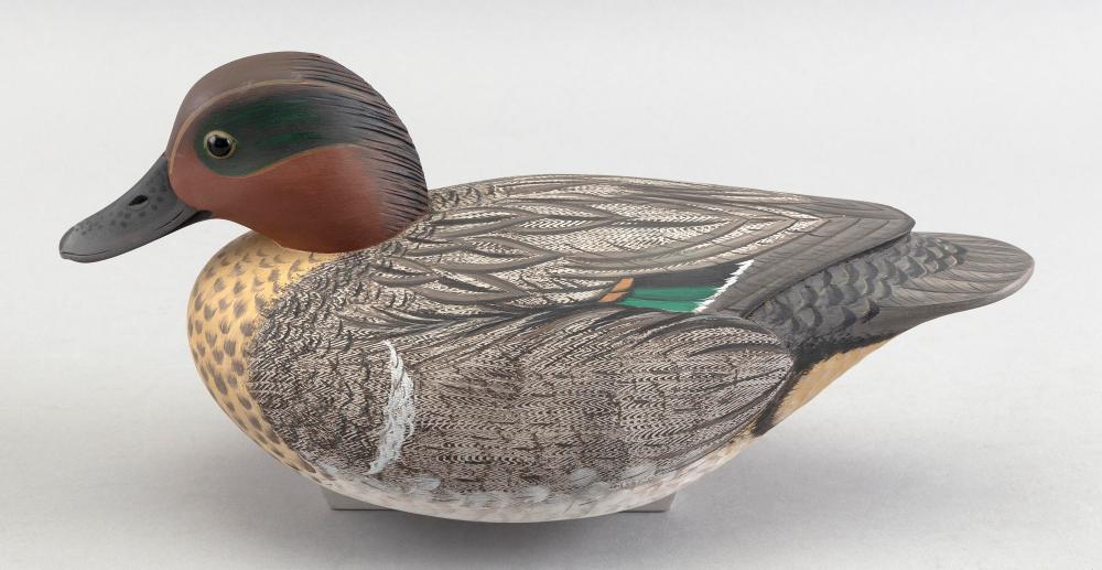 Appraisal: MARTY COLLINS GREEN-WINGED TEAL DECOY DATED LENGTH MARTY COLLINS GREEN-WINGED