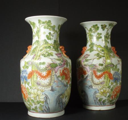 Appraisal: A pair of large Chinese famille rose porcelain vases each