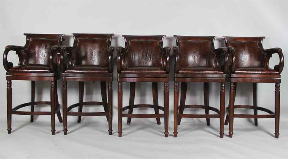 Appraisal: SET OF EIGHT HANCOCK AND MOORE REGENCY STYLE MAHOGANY FAUX