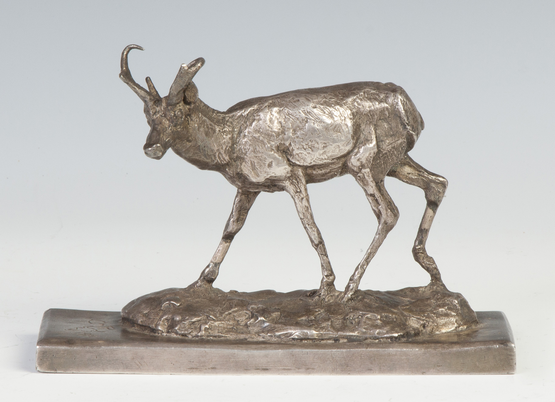 Appraisal: Charles M Russell American - Sterling Silver Statue of Antelope