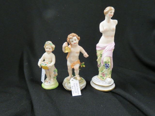 Appraisal: Capodimonte Porcelain Figurines child with basket of flowers child with