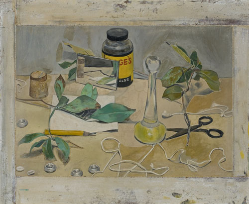 Appraisal: ELAINE DE KOONING Still Life with Scissors Oil on illustration