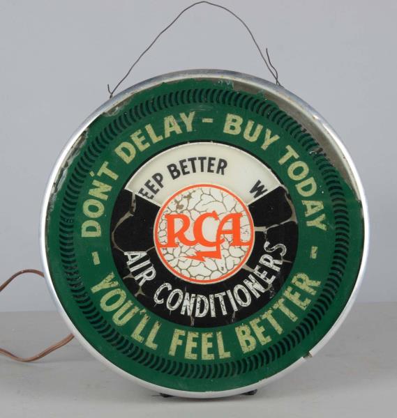 Appraisal: RCA Air Conditioners Round Motion Sign This Ohio Advertising Display