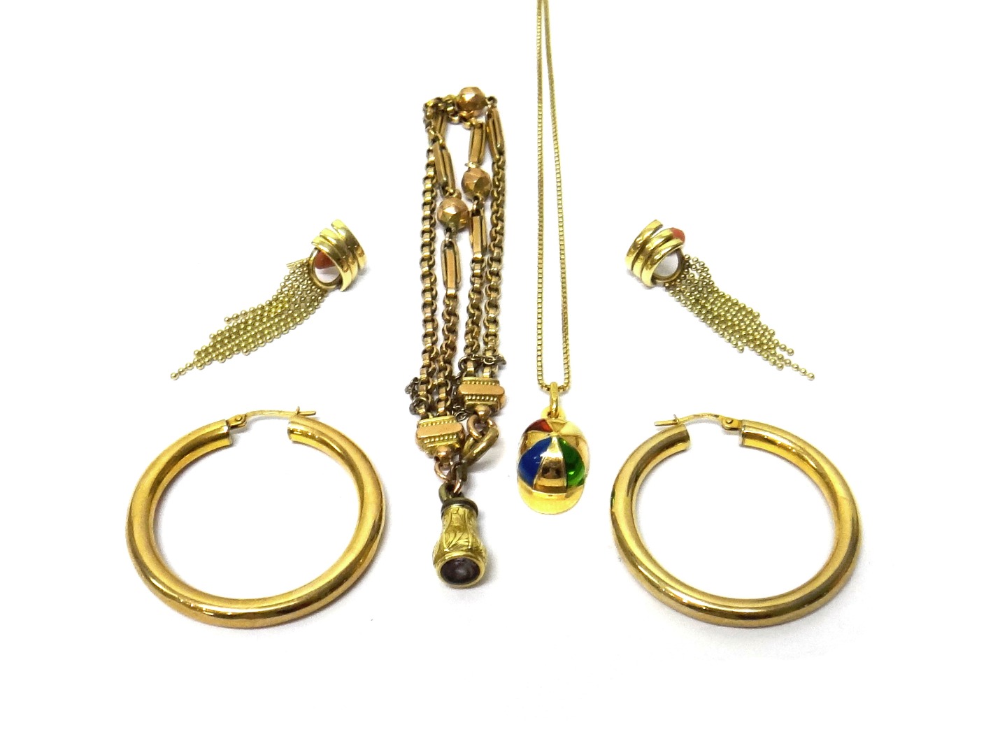 Appraisal: A pair of ct gold earrings designed as hoops a