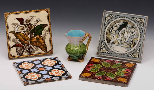 Appraisal: Two Minton pottery tilesincluding a scene from Henry IV the