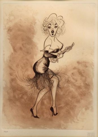 Appraisal: HIRSCHFELD Al Etching Marilyn Monroe in SomeLike it Hot Pencil