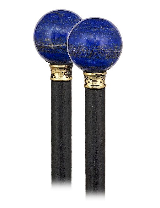 Appraisal: Lapis Lazuli Dress Cane -Ca -Plain Lapis Lazuli ball knob